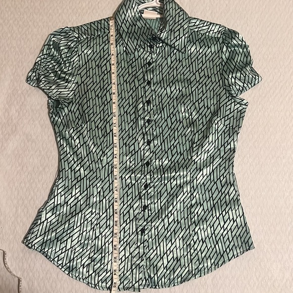 Suzy Shier Aqua colour Patterned shirt - Picture 6 of 7